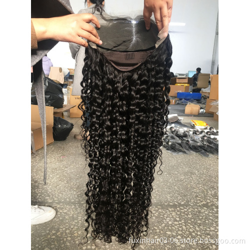 Purchase Multiple 36 Inch Water Wave Human Hair Wigs Human Hair Lace Front Wig With Curly Clsoure Frontal Wig For Black Women